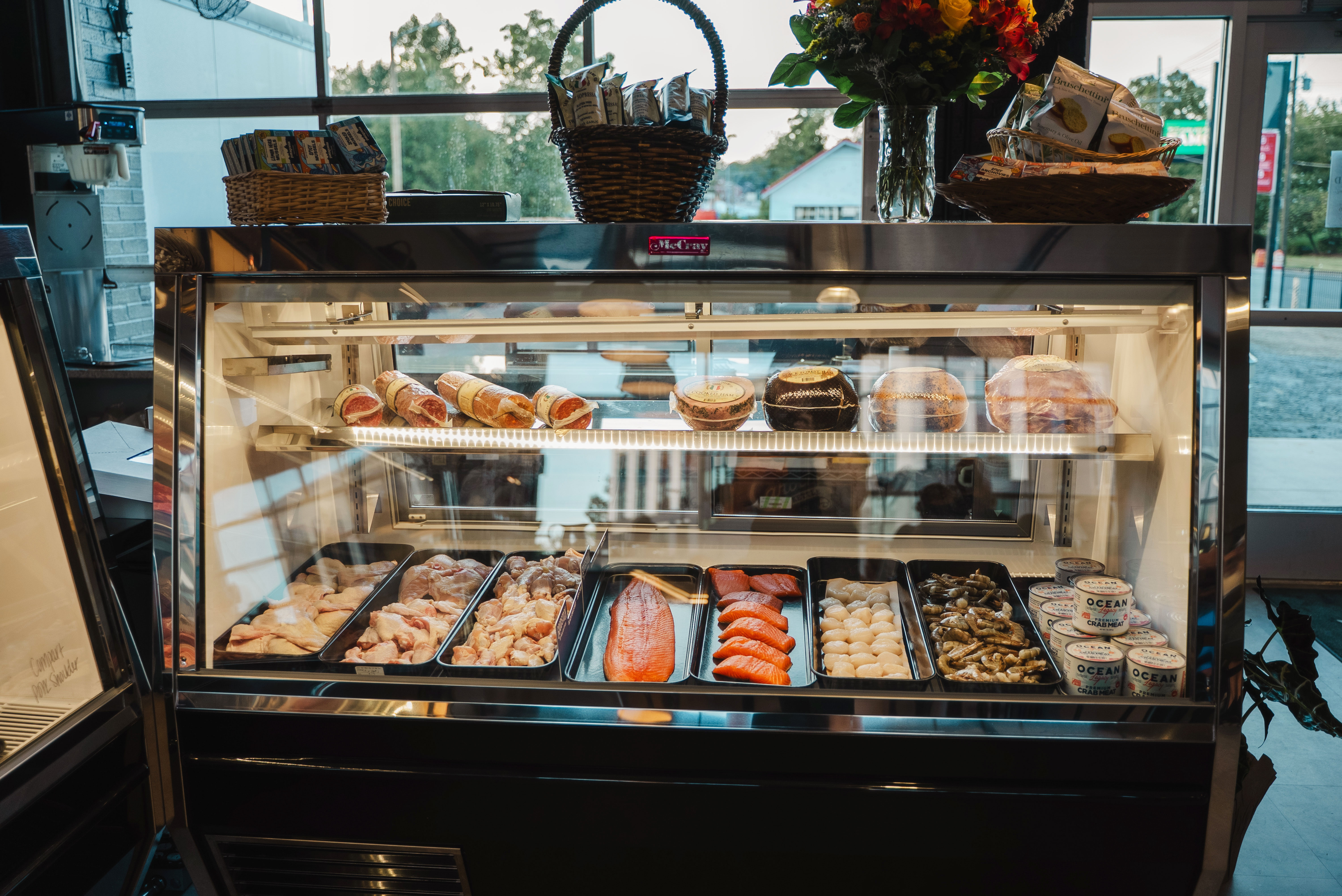Meat and seafood selection at Battleground Butcher Bar in Butcher & Provisions.