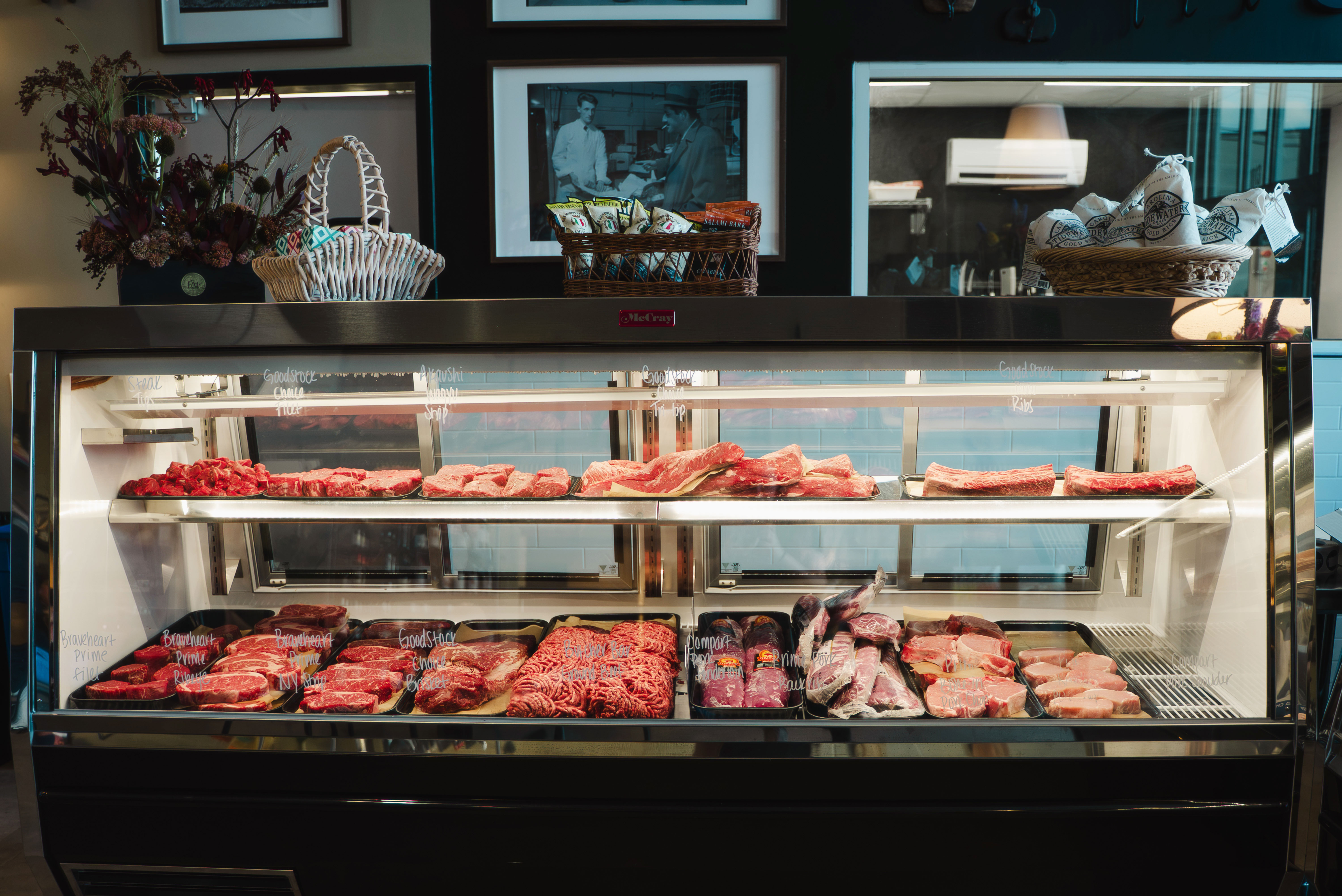 Fresh cuts of beef and steaks at Battleground Butcher Bar.